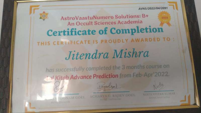 Certificate Of Laal Kitaab